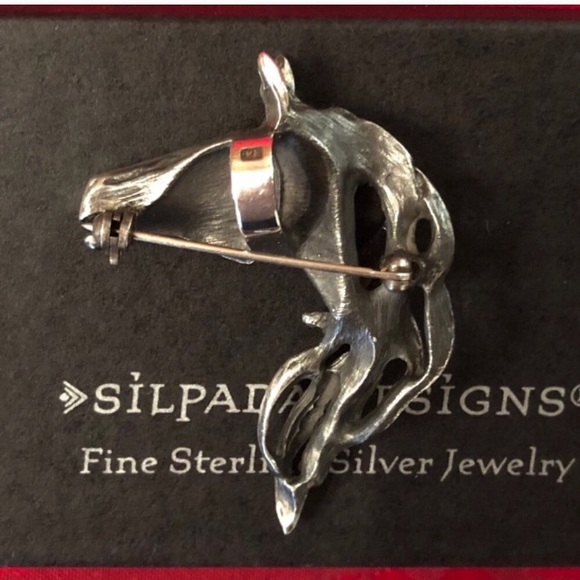 Silpada Sterling Silver Horse Head Equestrian Pin/Brooch and Pendant I0653 - Picture 4 of 6